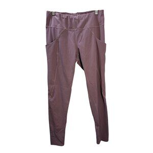 Zella Womens High-Waist Pocket Leggings Mauve Athletic Activewear